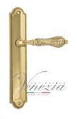Дверная ручка Venezia на планке PL98 мод. Monte Cristo (полир. латунь) проходная